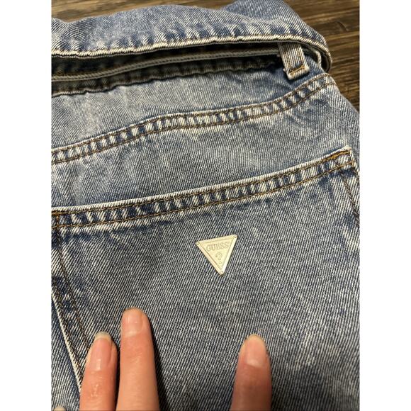 Guess Fold Over Waistband Jeans Womens Size 29 Straight Light Wash - Picture 5 of 7